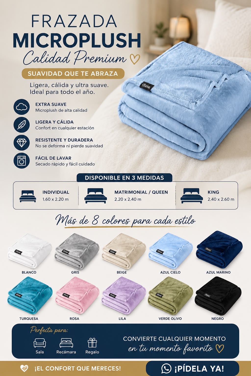 Frazada Microplush Bare