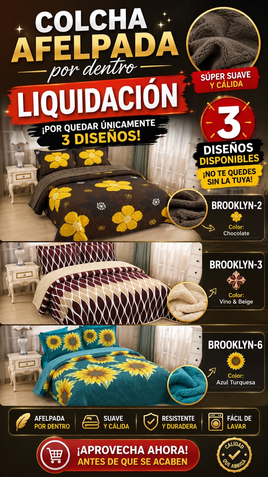 Edrecobertor Afelpado Brooklyn Liquidación